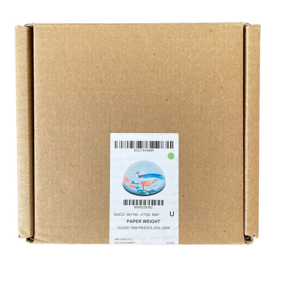 Authentic GUCCI Floral Bird Paperweight with Tian Print Blue Holiday Boxed Gift - Picture 11 of 11